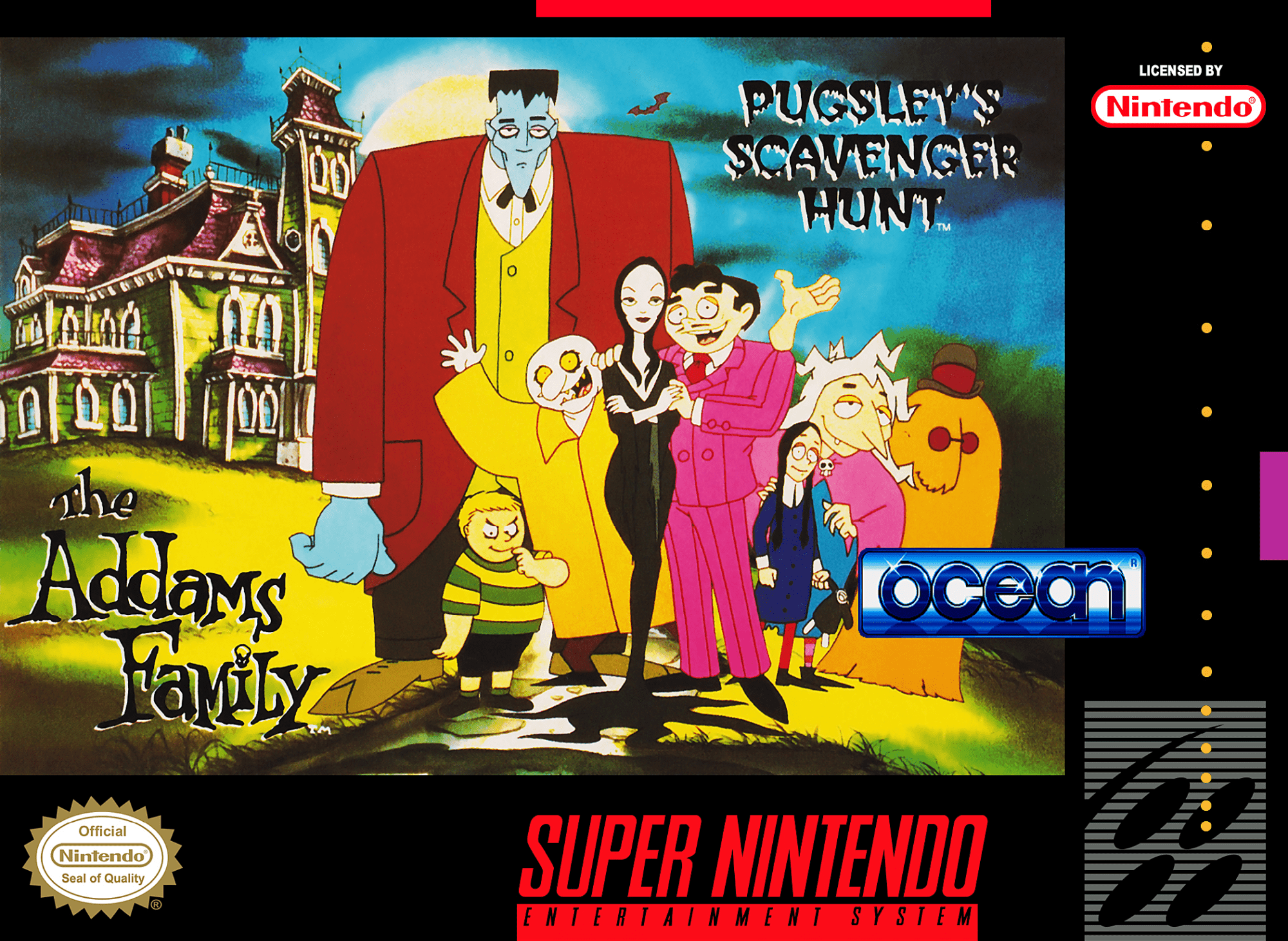 Addams Family Pugsley's Scavenger Hunt box art for Super Nintendo